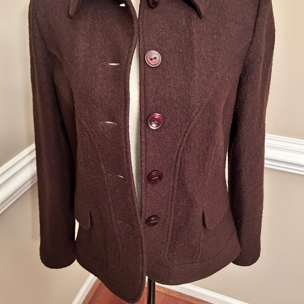 Grace Elements Brown Wool Jacket Size 10 - image 4